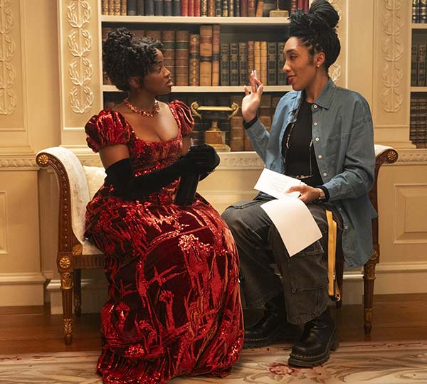 actress and directress on set